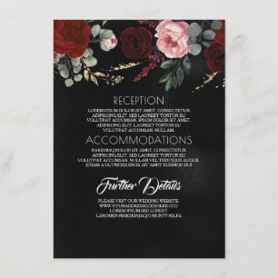 Ouro preto e informação floral vermelha do