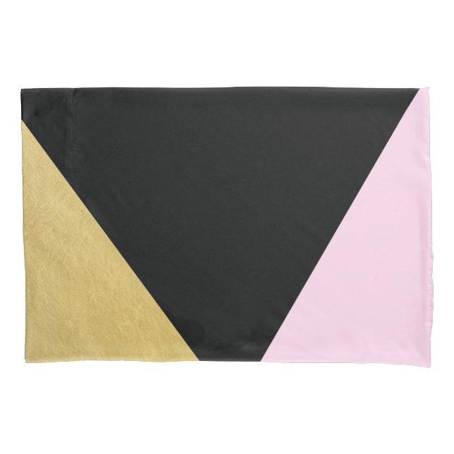Ouro Preto e Rosa Bloqueio de Cor Mod Glam Triângu (Frente)