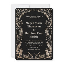Ouro Ramificações Fronteira Convite para Casamento