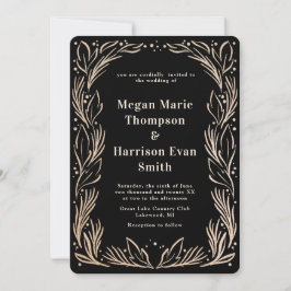 Ouro Ramificações Fronteira Convite para Casamento