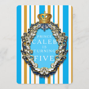 Ouro real & coroa azul algum convite do