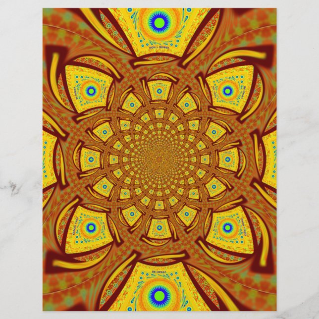 Ouro Red African Mandala cores tradicionais Art (Frente)