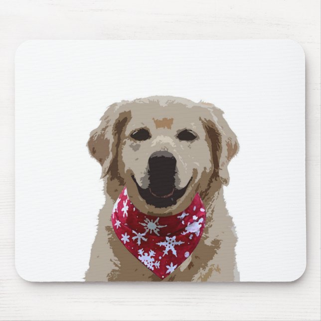 Ouro Retriever Puppy com Bandana Mousepad (Frente)