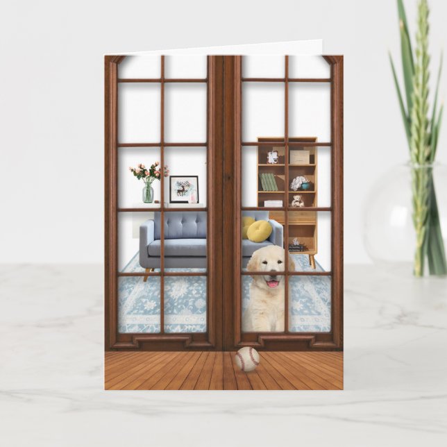 Ouro Retriever Puppy Obter Bem Cartão (Frente)