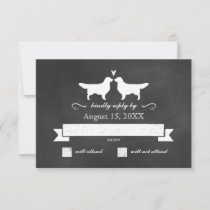 Ouro Retriever Silhouettes Resposta RSVP de Casame