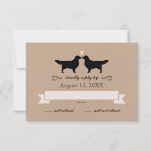 Ouro Retriever Silhouettes Resposta RSVP de Casame
