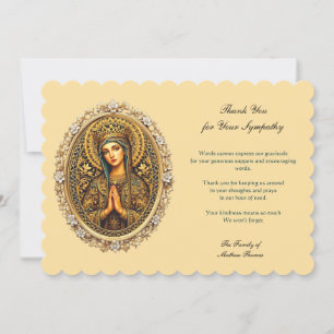 Ouro Reverence Virgin Mary Flat Cartões de agradec