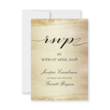 Ouro Rhapsody Wedding Elegante Dourado RSVP Online