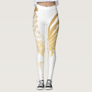 Ouro Rooster Ano 2017 Leggings Brancas