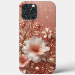 Ouro rosa elegante moderno com curva floral