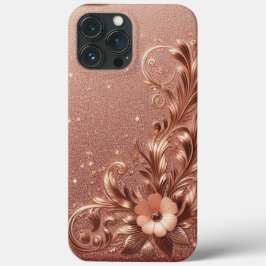 Ouro rosa elegante moderno com curva floral2