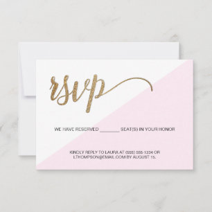 Ouro Rosa Moderno RSVP sem envio Assento Reservado