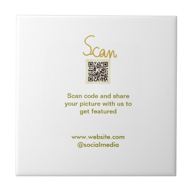 Ouro Scan QR code glitter elegante calligr simples (Frente)