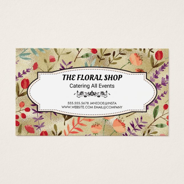 Ouro Shimmer | Padrão Floral (Frente)