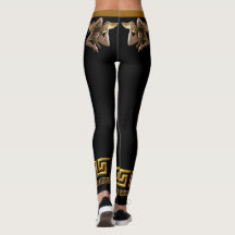 Ouro Siciliano Medusa Leggings atléticas