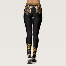Ouro Siciliano Medusa Leggings atléticas