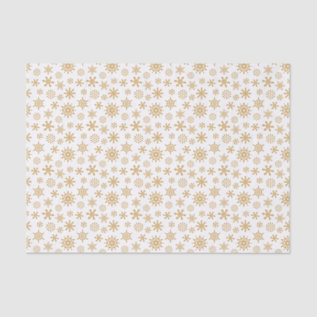 Ouro Snowflakes - Papel branco sobre o padrão (Frente )