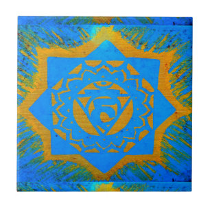 ouro sobre símbolo azul-tantrico