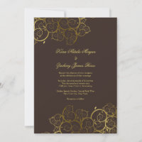 Ouro Spirals Vine Classy Expresso Convite de casam