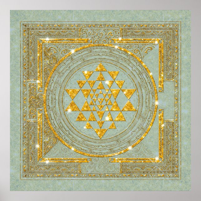 Ouro Sri Yantra - Poster (Frente)