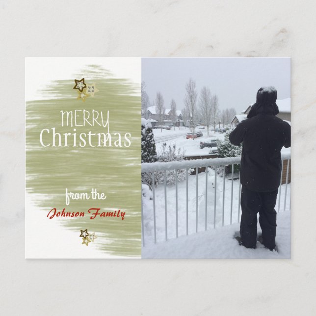Ouro Stars Holiday Cartão com fotos (Frente)