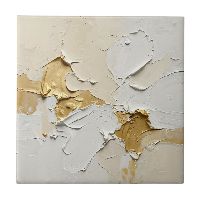 Ouro Texturizado Impasto Abstrato Neutro (Frente)