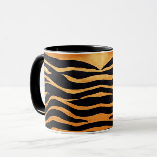Ouro Tiger Impressão e caneca Preta