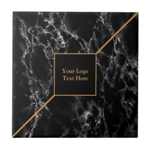 Ouro Trendy Black Marble Stone - Personalizável -