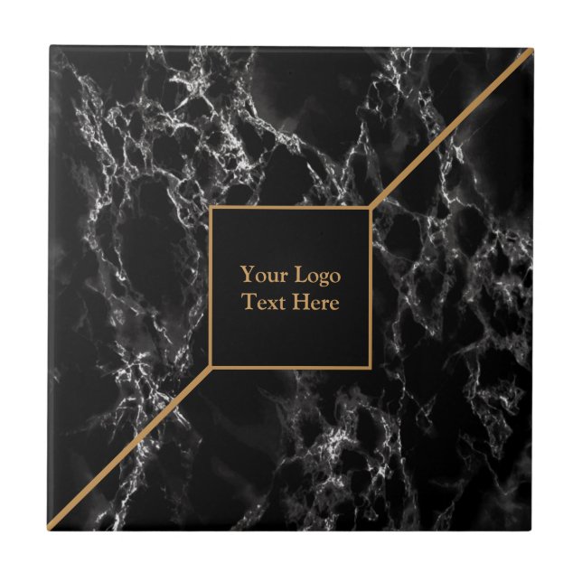 Ouro Trendy Black Marble Stone - Personalizável - (Frente)