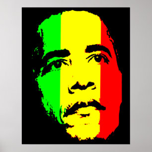 Ouro verde de Obama e poster da cara vermelha