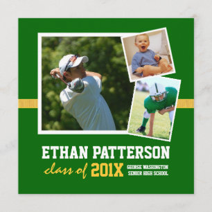 Ouro verde do anúncio desportivo da graduação d