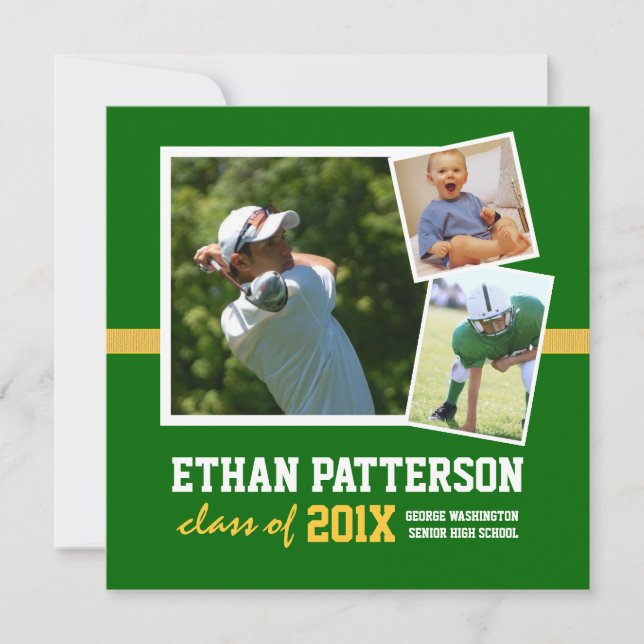 Ouro verde do anúncio desportivo da graduação de 3 (Frente)