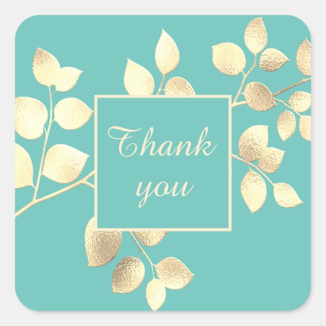 Ouro verde romântico deixa adesivo quadrado (Frente)