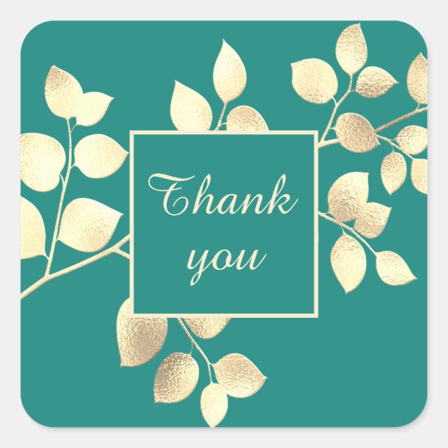 Ouro verde romântico deixa adesivo quadrado (Frente)