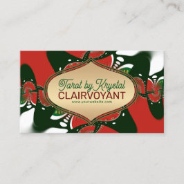 Ouro Verde Vermelho Deusa Tarot Cartões de visitas