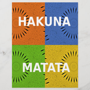 Ouro Vermelho Azul Azul Verde Hakuna Matata Vetor