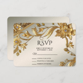 Ouro Wavy deixa placa RSVP Floral