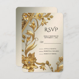 Ouro Wavy deixa placa RSVP Floral