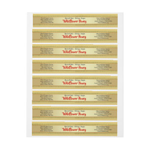 Ouro Wildflower Wrap em torno da etiqueta de Comid