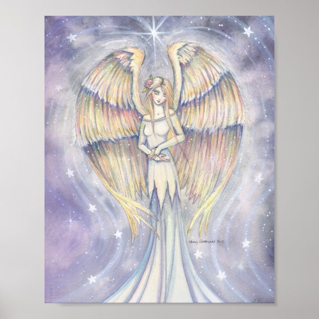 Ouro Wing Angel Art Poster por Molly Harrison (Frente)
