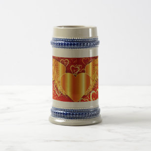 Ouro Wings Heart 22 oz Caneca de cerveja