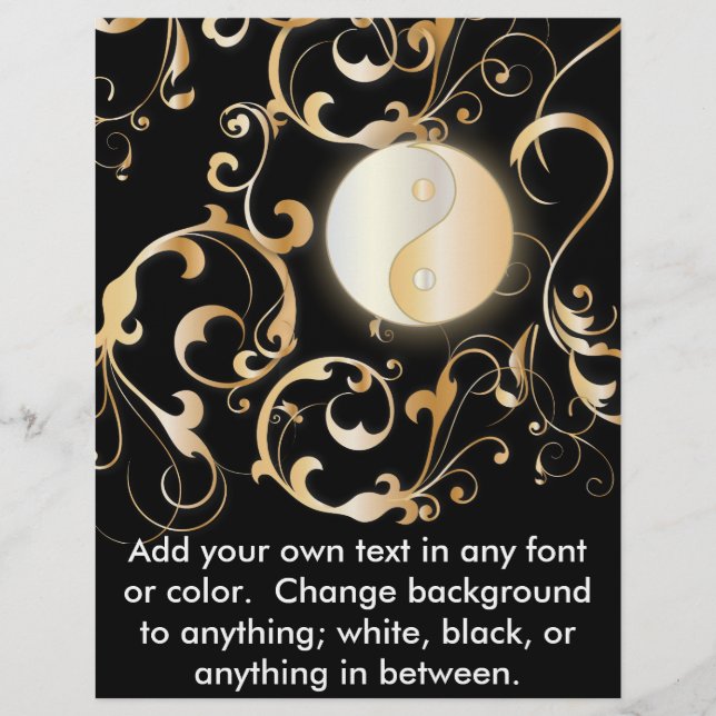 Ouro Yin e Yang Floral (Frente)