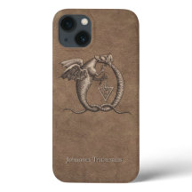 Ouroboros Dragon Faux-Leather com Nome