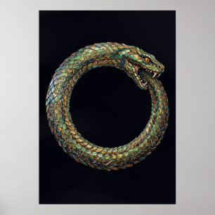 Ouroboros — Poster Rúnico Símbolo da Serpente Anti
