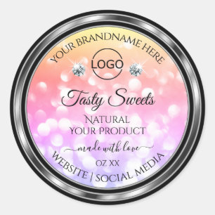 Ouros de etiquetas de produto colorido com logotip
