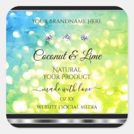 Ouros de etiquetas de produtos brilhantes verdes e