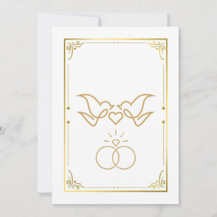 Ouros e anéis - Convite para Casamento Elegante
