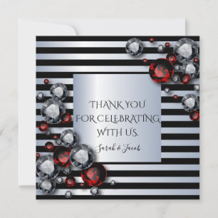 Ouros e Rubies em Black and Silver Stripes