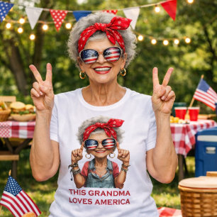 Ousada Avó Patriótica Design – Divertido Retro Ame