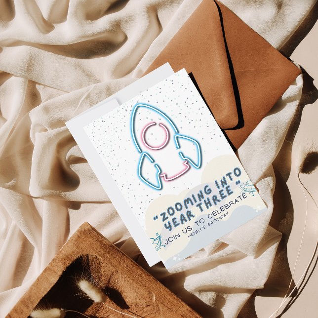 Out to space Birthday party invitation Card (Criador carregado)